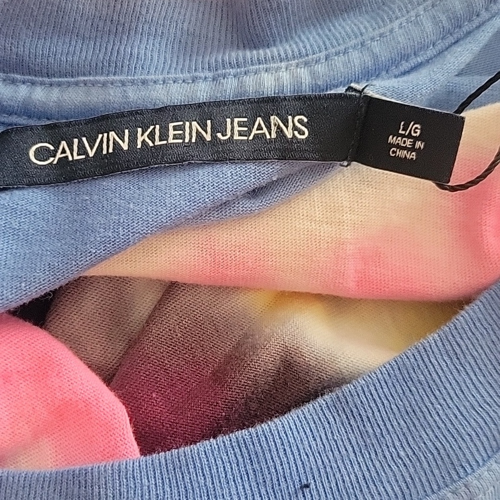 Calvin Klein Jeans Women's Long Sleeve Cotton Tie-Dyed T-Shirt, Size: NWT - Picture 6 of 11